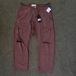 One Teaspoon Women’s Rugged Pants in Deep Brownish Maroon